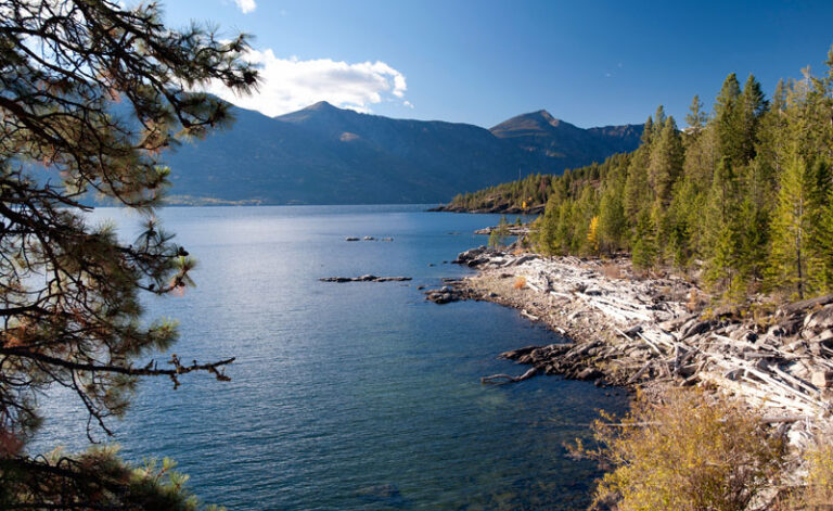 canada british columbia kootenay lake and mountains istk