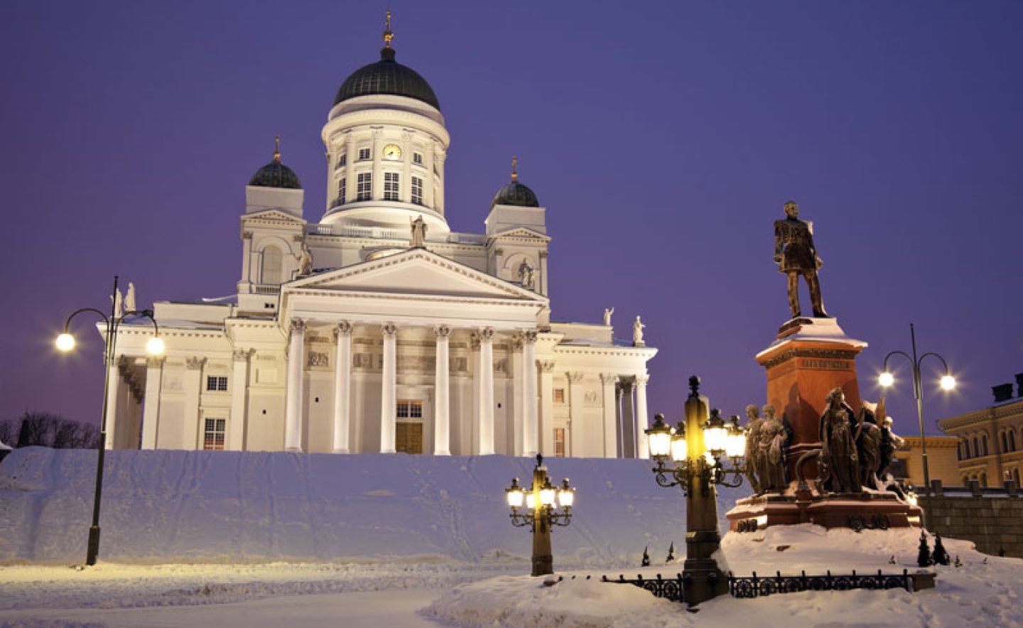 finland helsinki cathedral winter astock