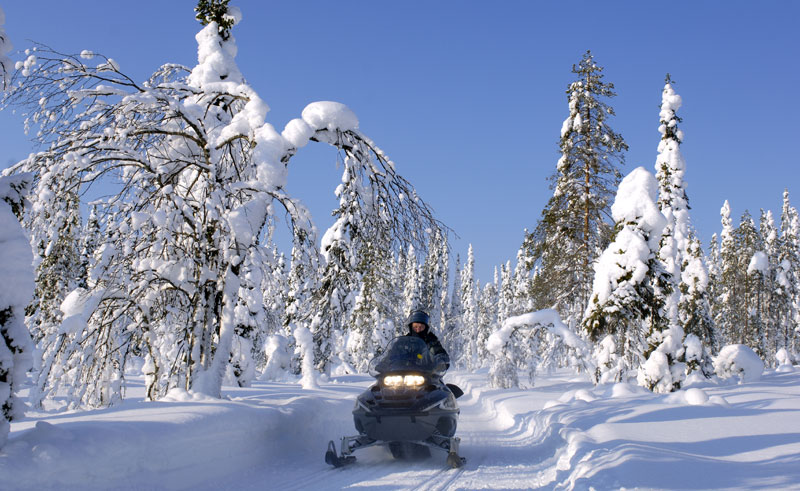 finland lapland iso syote snowmobile