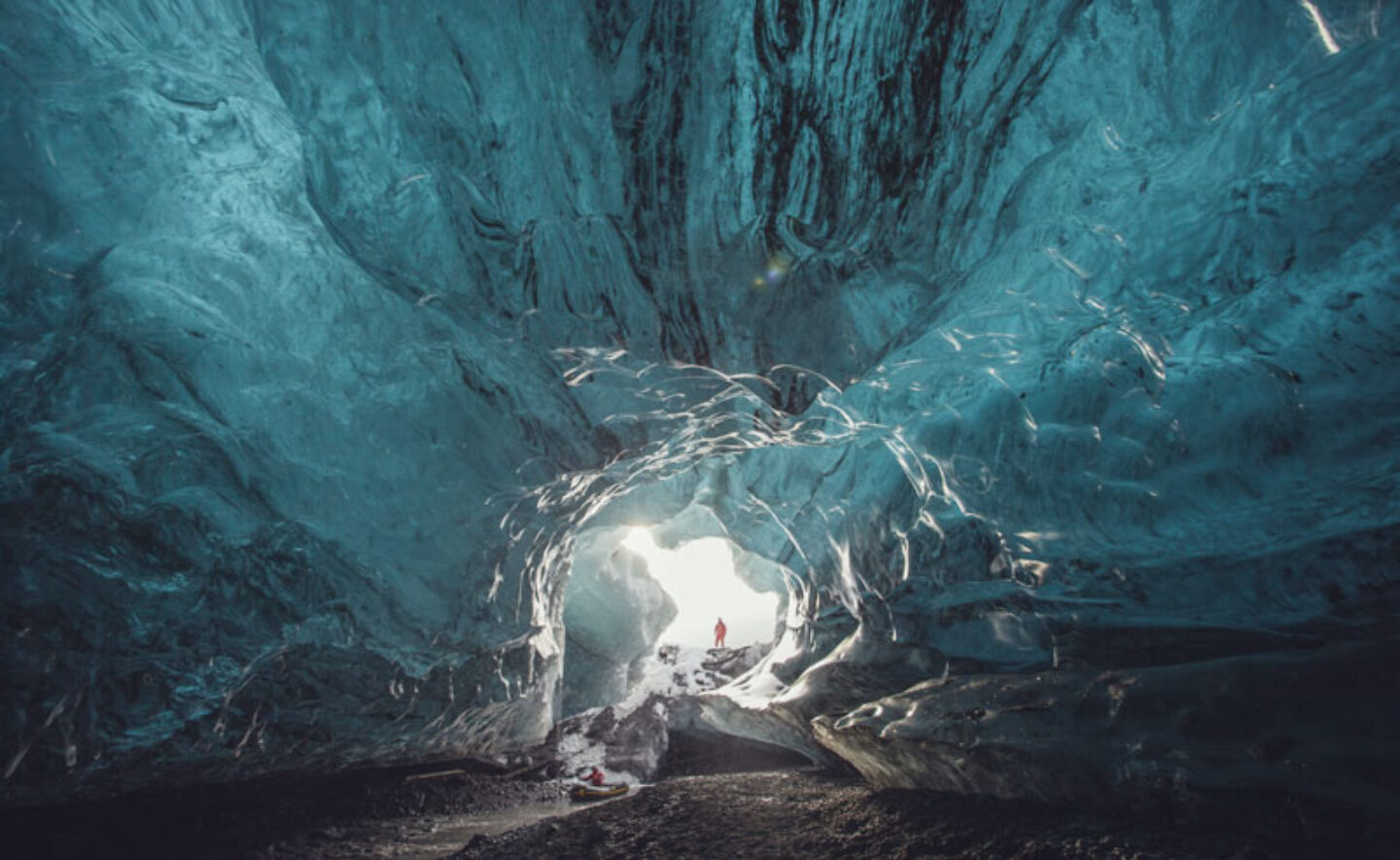 iceland southeast ice cave river aa