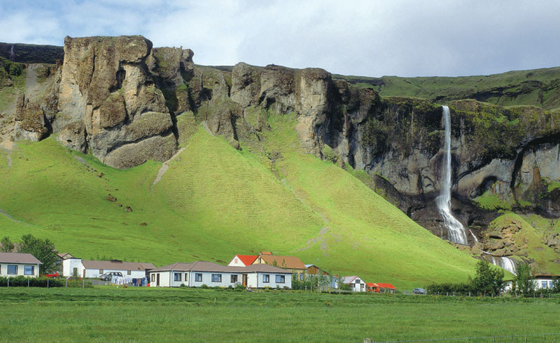 iceland southern countryside village waterfall rth