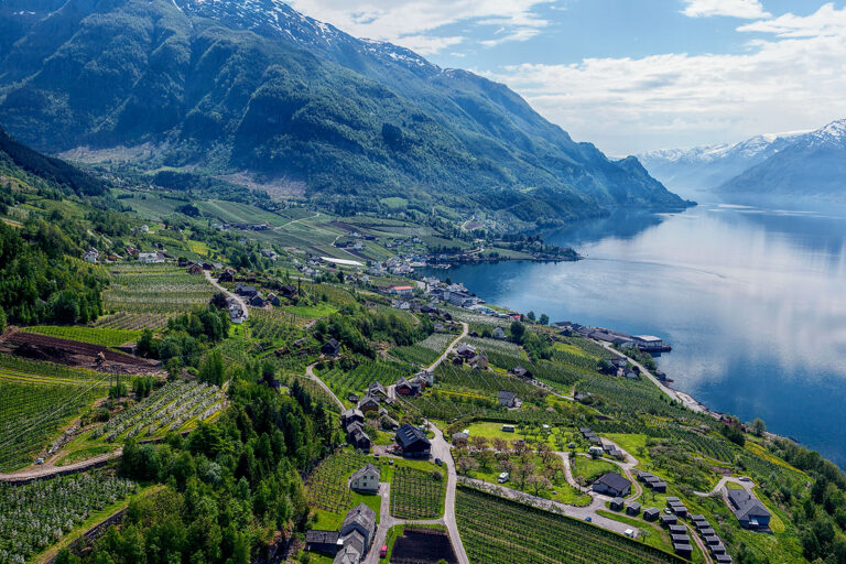 norway fjords lofthus aerial hotel ullensvang