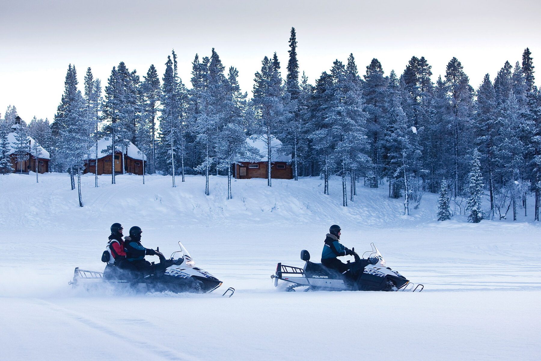 sweden lapland snowmobile pair icehotel rth