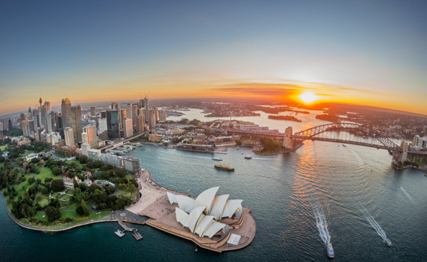 australia new south wales sydney harbour sunset dnsw