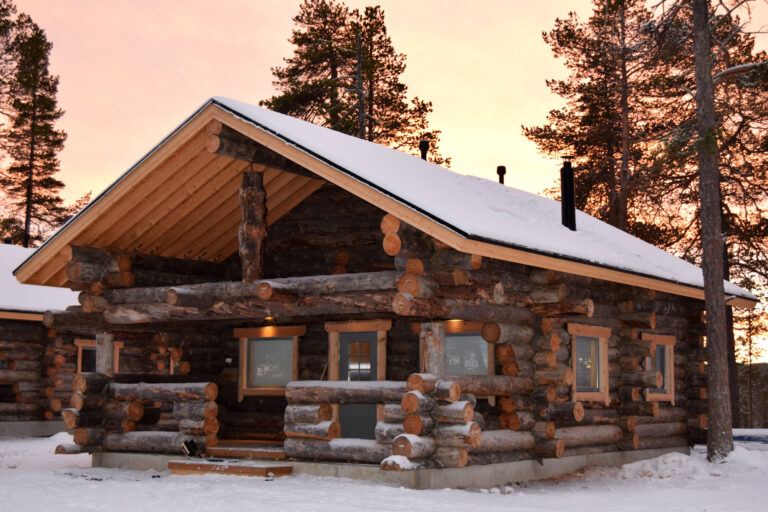 finland lapland inari wilderness hotel cabin exterior