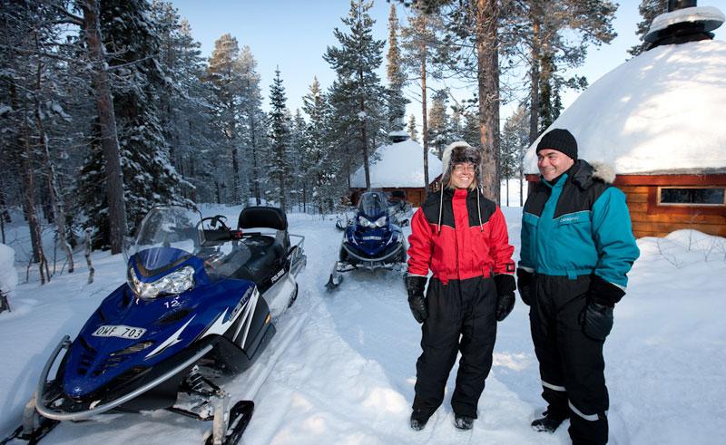 swedish lapland icehotel overnight snowmobile tour