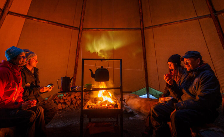 swedish lapland icehotel wilderness dinner inside lavvu rth