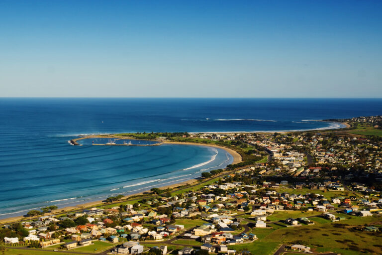 australia victoria view of apollo bay from marriners lookout istk