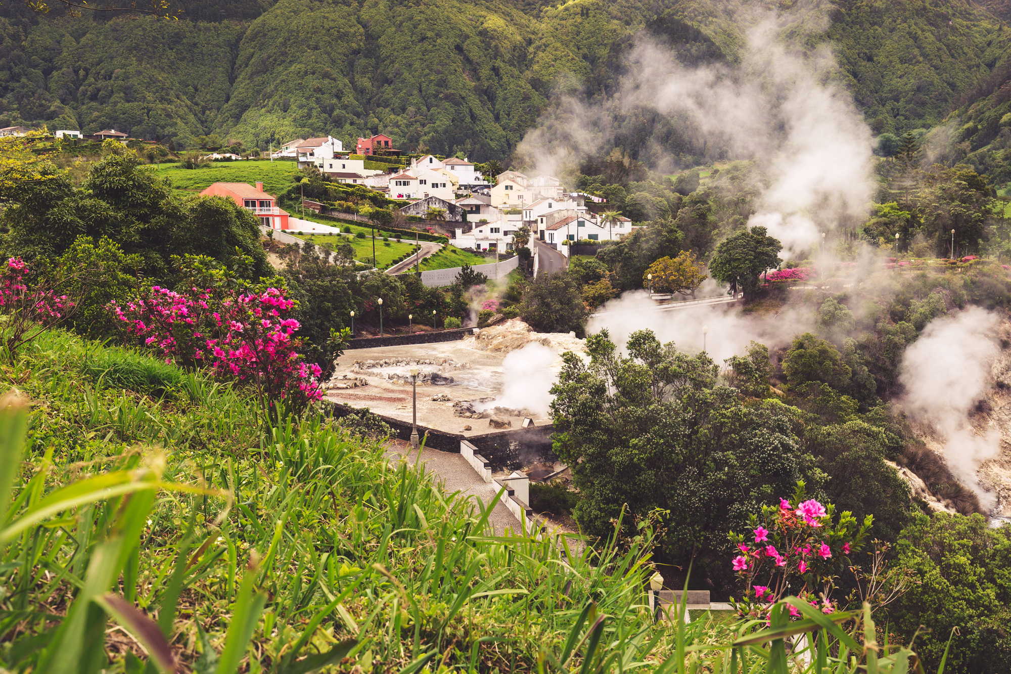 azores sao miguel island furnace valley hotsprings terraces istk