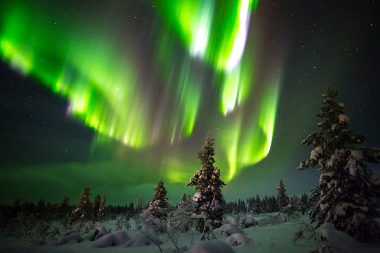 finland lapland aurora over saariselka region istk