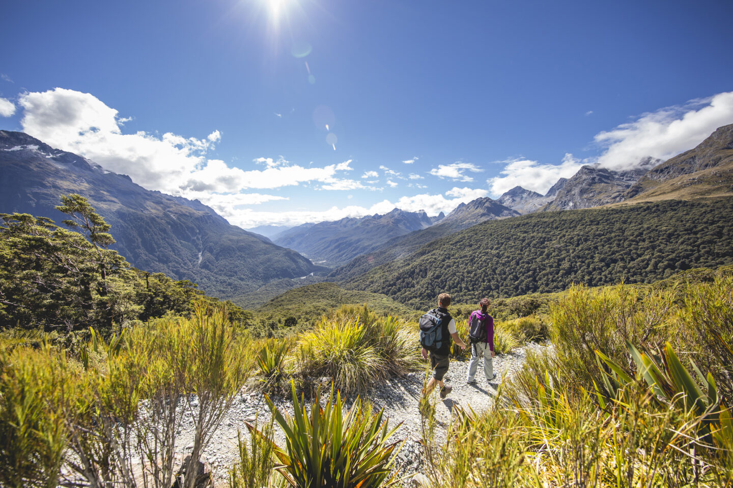 Hiking to Key Summit on the Routeburn Track