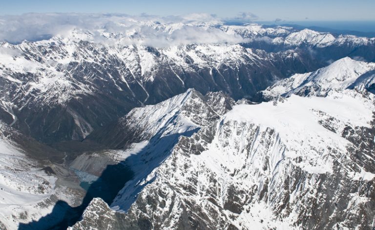 new zealand west coast aerial view over fox glacier twc