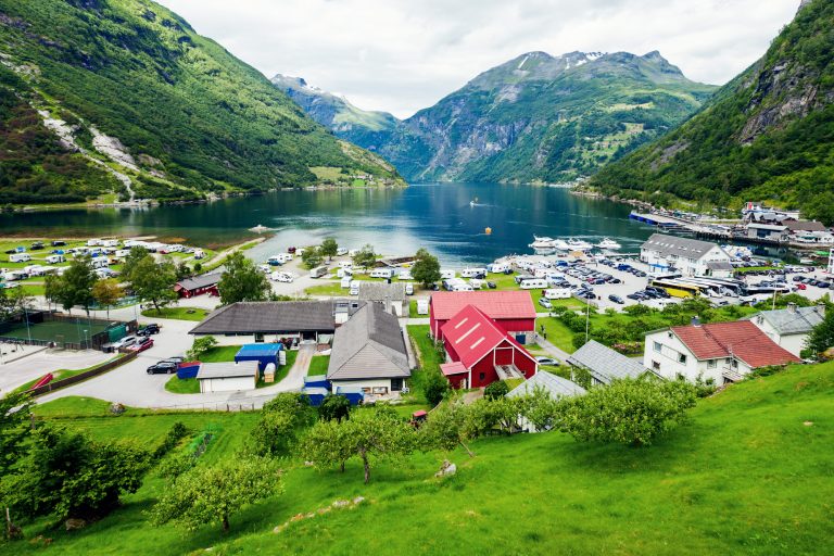 norway fjords geiranger town view istk