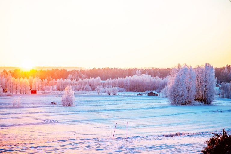 swedish lapland lulea winter sunset istk