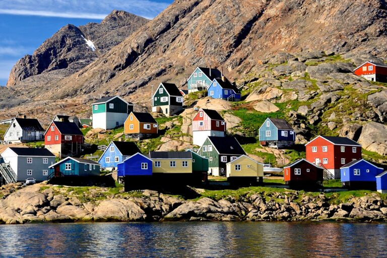 east greenland tasiilaq town water view ch