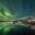 northern norway malangen resort aurora over fjord