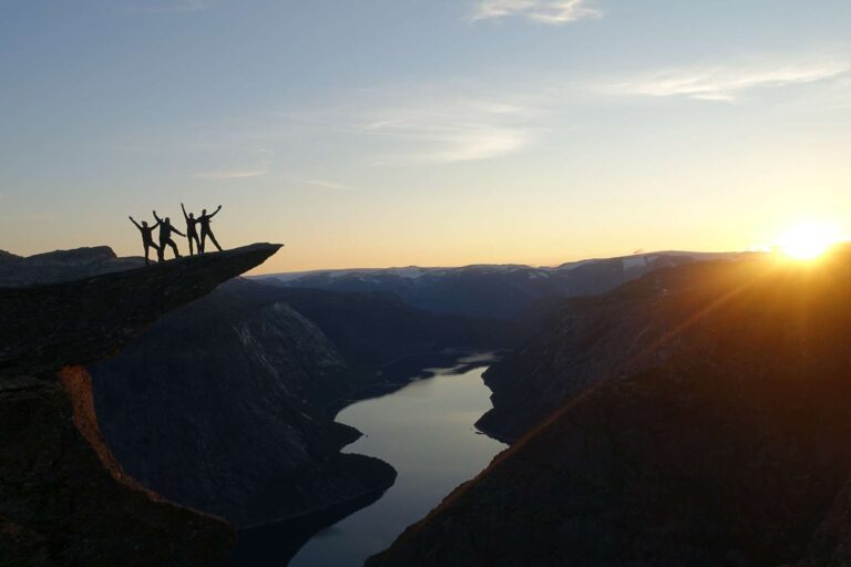 norway fjords trolltunga sunset group tact