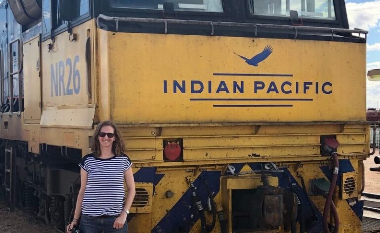australia liz with indian pacific train liz 1
