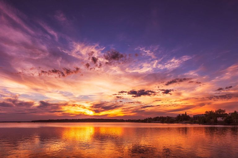 sweden sunset over lule river istk
