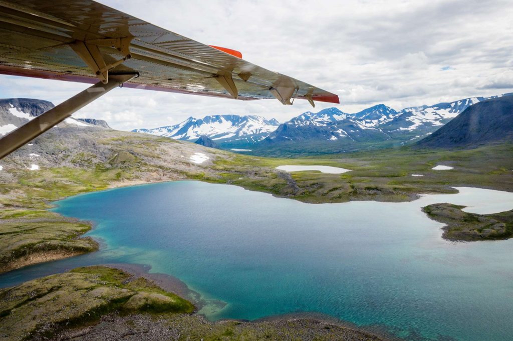 alaska katmai aerial view with wing istk