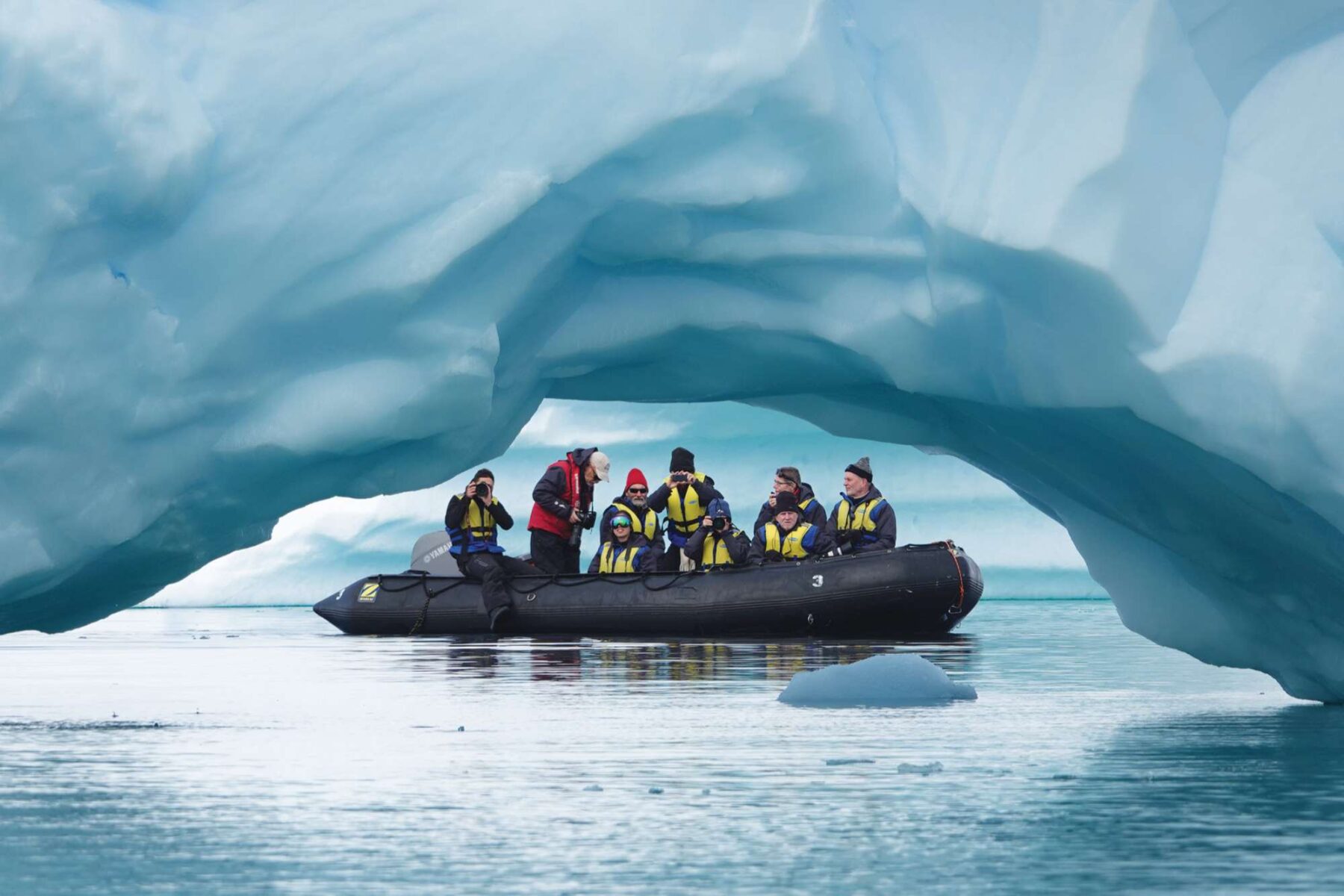 antarctica zodiac cruise scultped iceberg ae