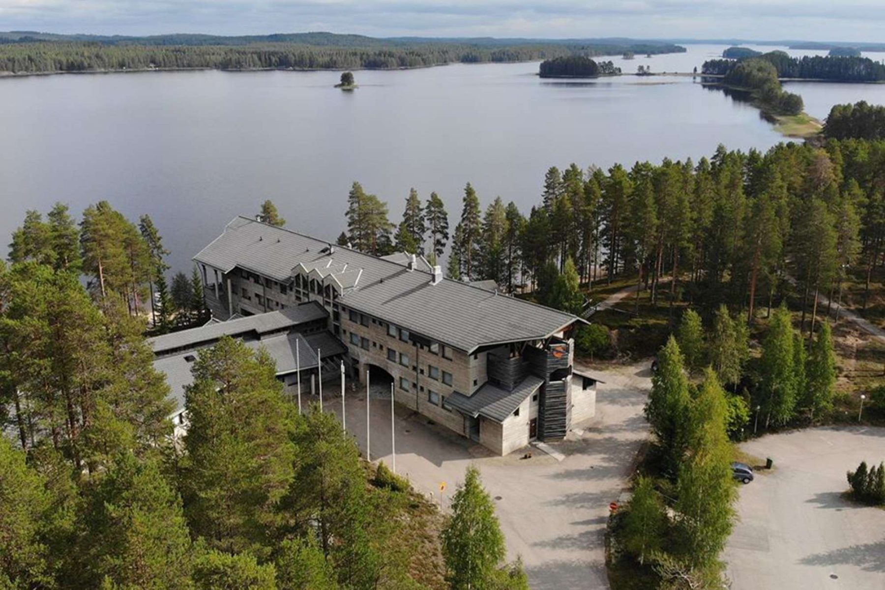 eastern finland hotel kalevala aerial view