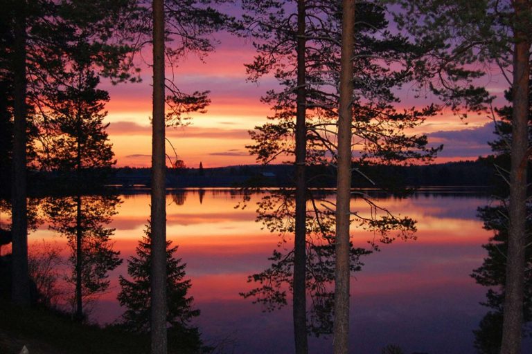 eastern finland hotel kalevala lake sunset