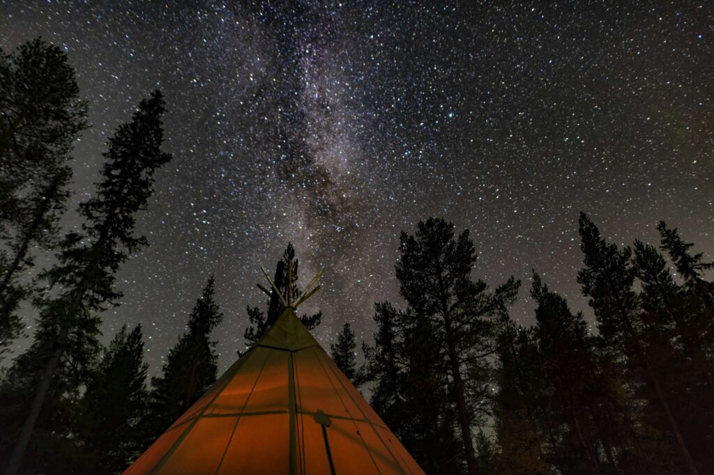 swedish lapland sapmi nature camp night sky