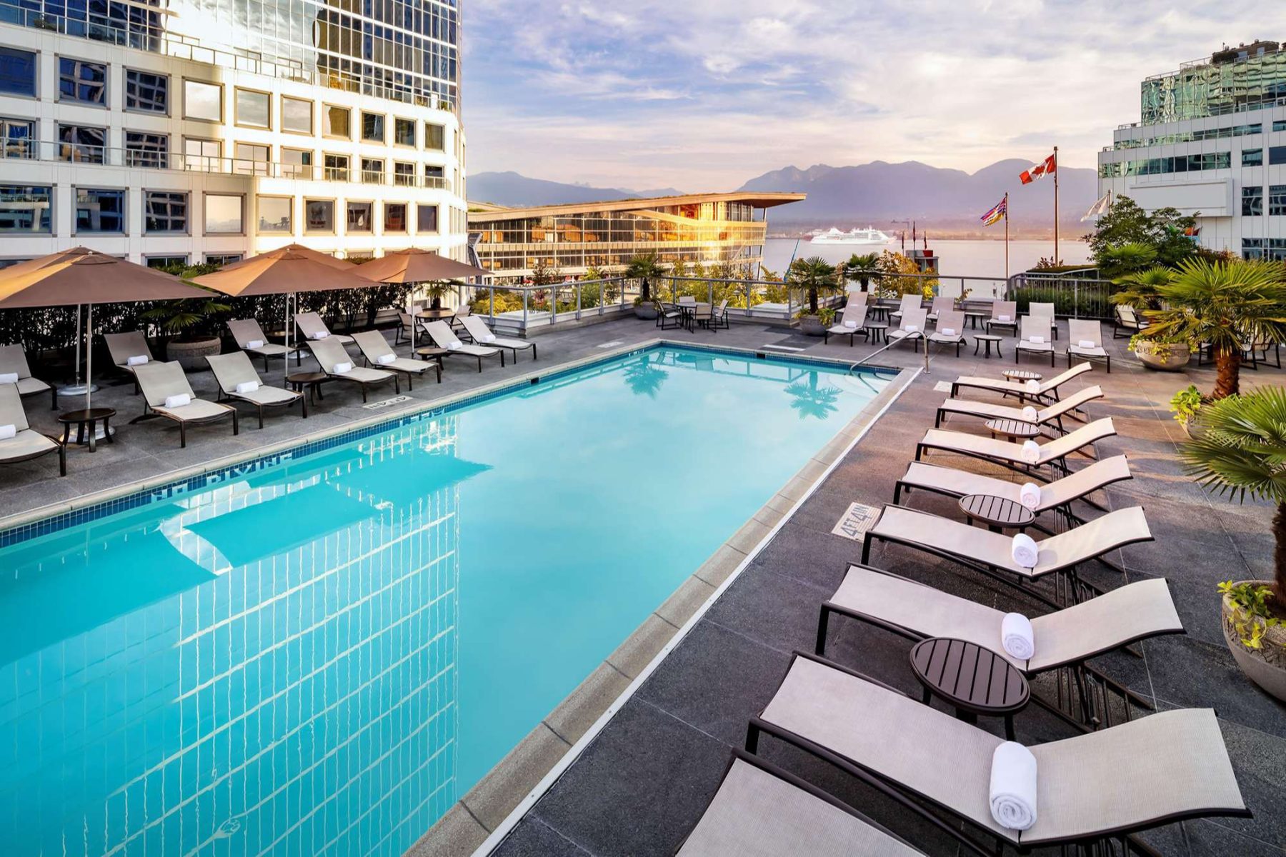 bc fairmont waterfront outdoor heated pool view
