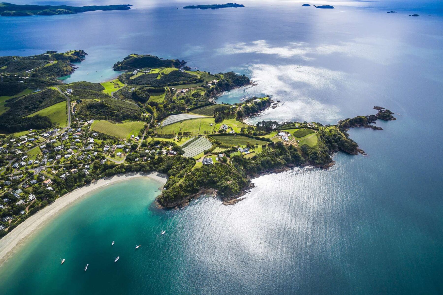 new zealand aerial view of waiheke island istk