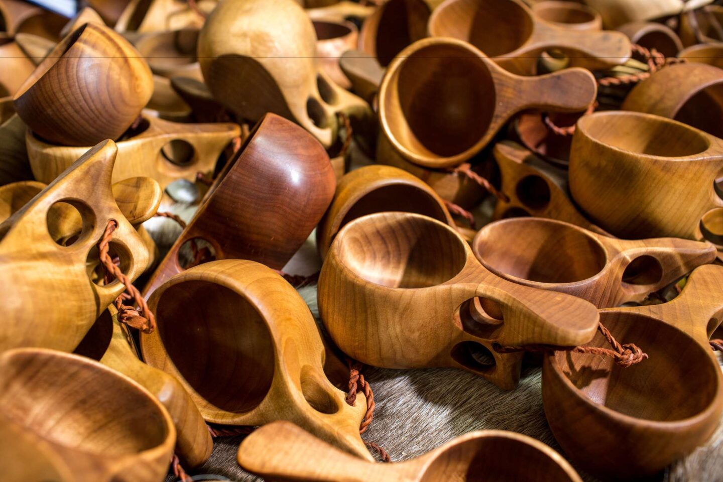 sami handicraft carved birch cups istk