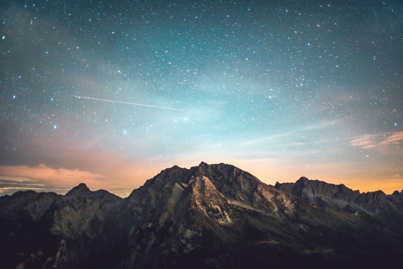 starry sky over mountains istk