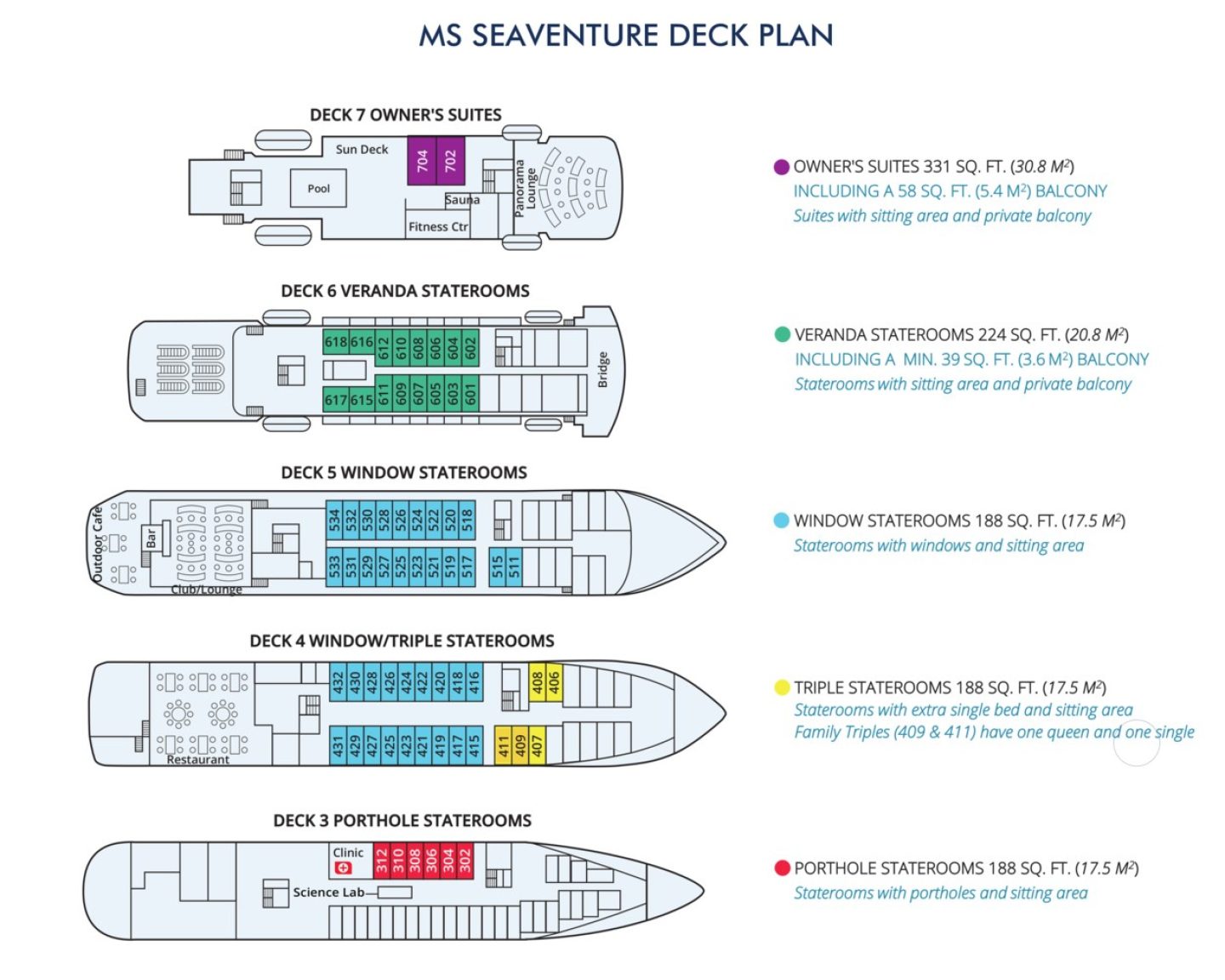 ms seaventure deck plan