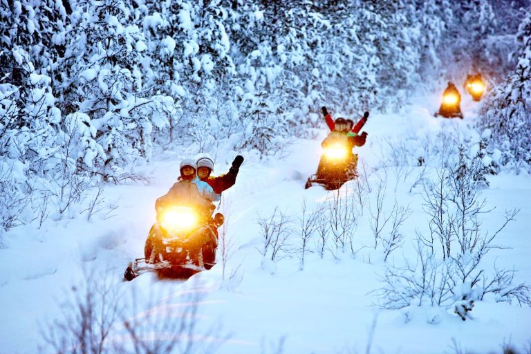swedish lapland lulea snowmobile forest tour bl