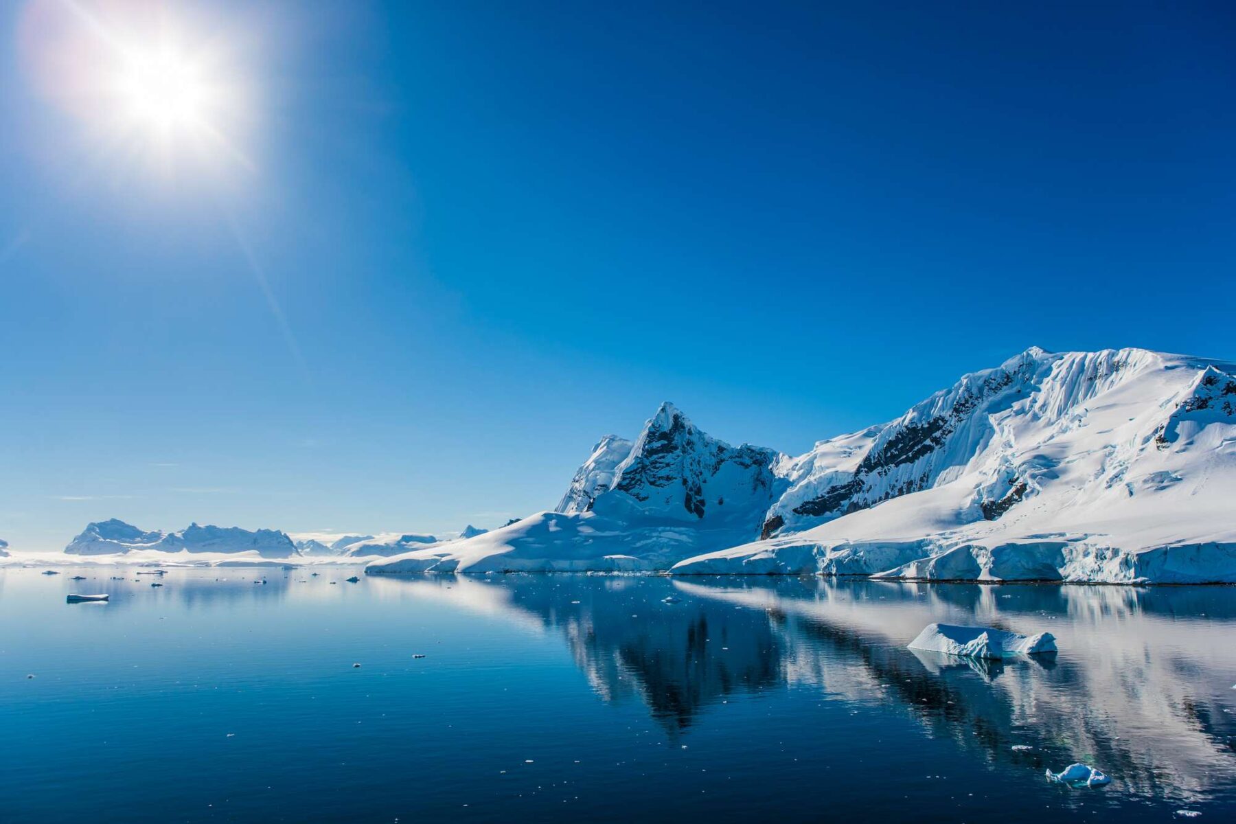 antarctic peninsula landscape perfectly reflected istk