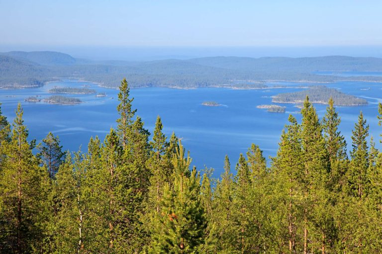 finnish lapland view across lake inari summer istk