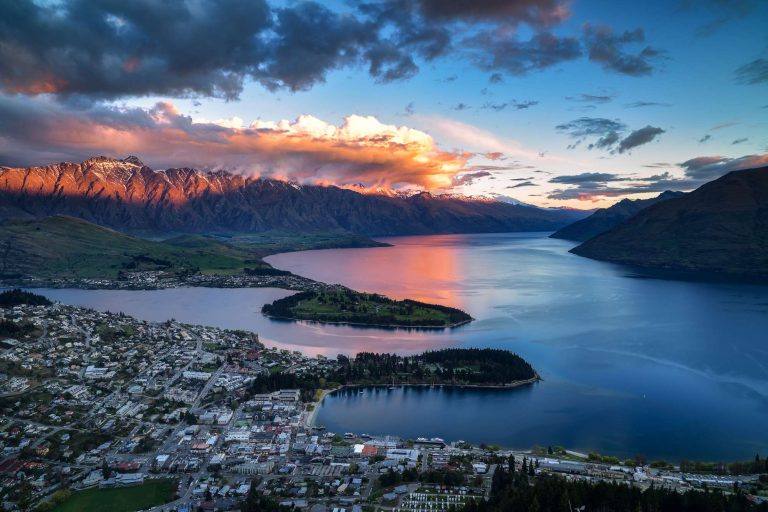 new zealand queenstown sunset over the remarkables istk