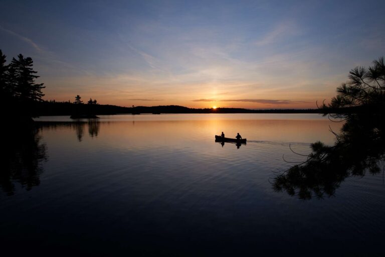 canada ontario algonquin provincial park sunset canoe ot