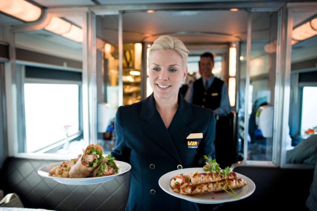 canada via rail onboard restaurant service vr