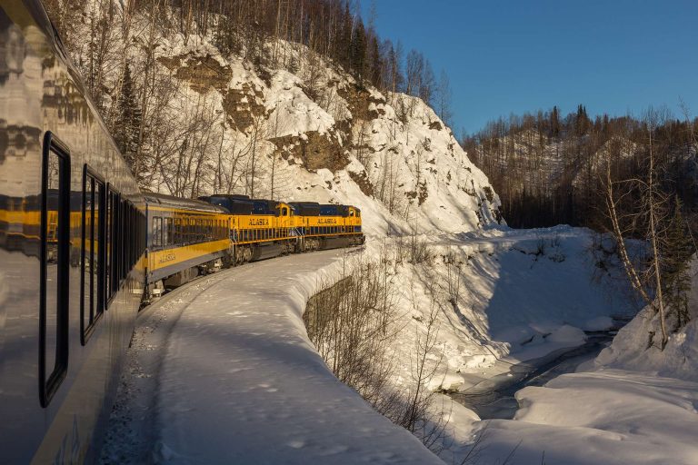 alaska railroad near denali winter istk