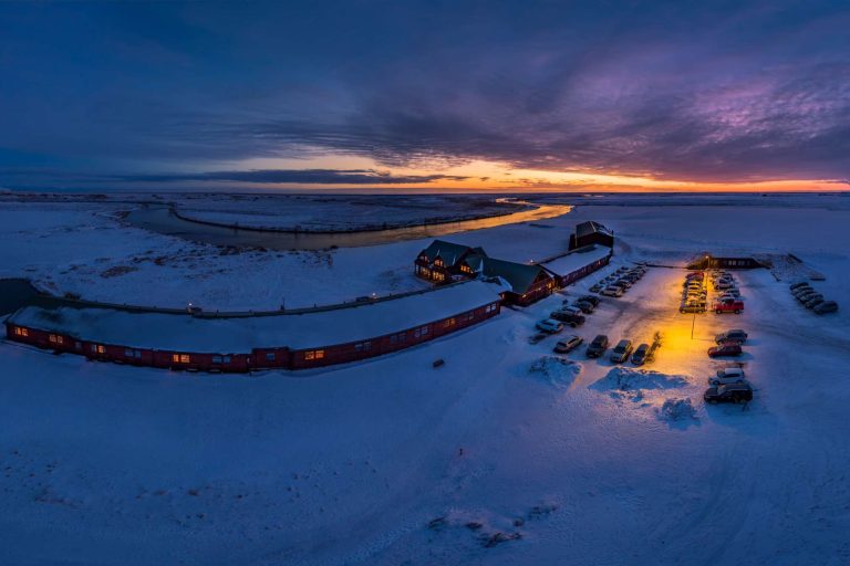 iceland hotel ranga aerial view winter rth
