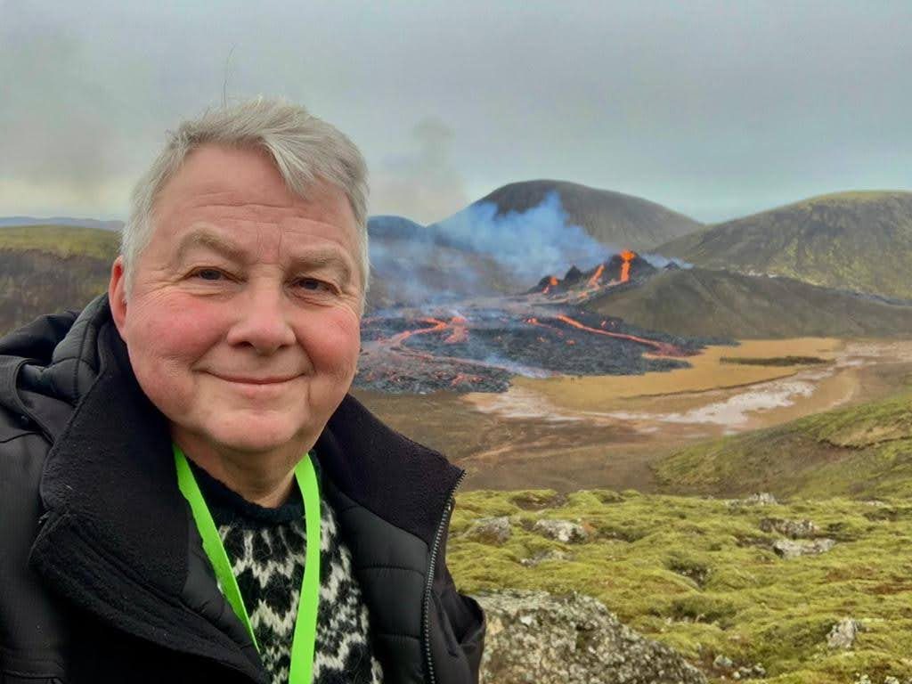 iceland rth sigurdsson in front of fagradalsfjall eruption site 20mar2021