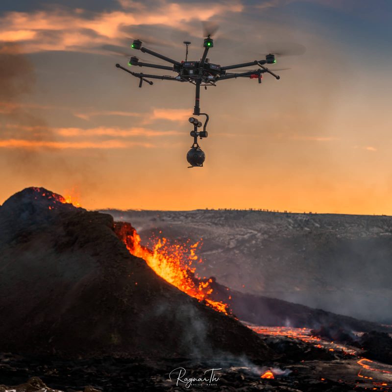 drone over fagradalsfjall eruption iceland apr21 by rth sigurdsson
