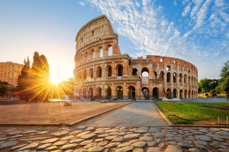 italy early morning at the colosseum rome istk