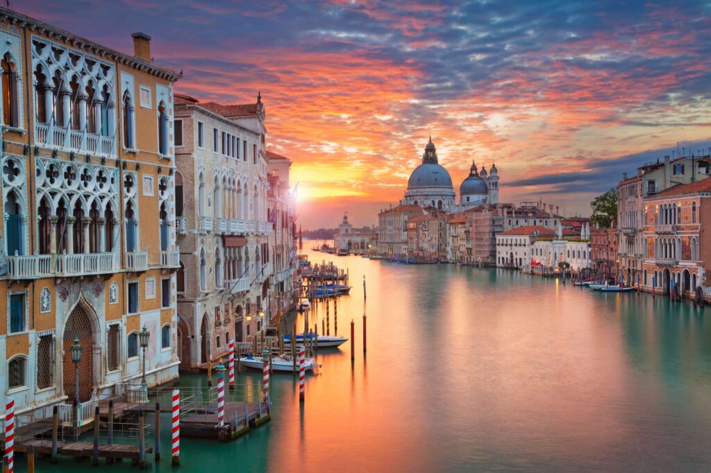 italy venice grand canal and basilica at sunset istk