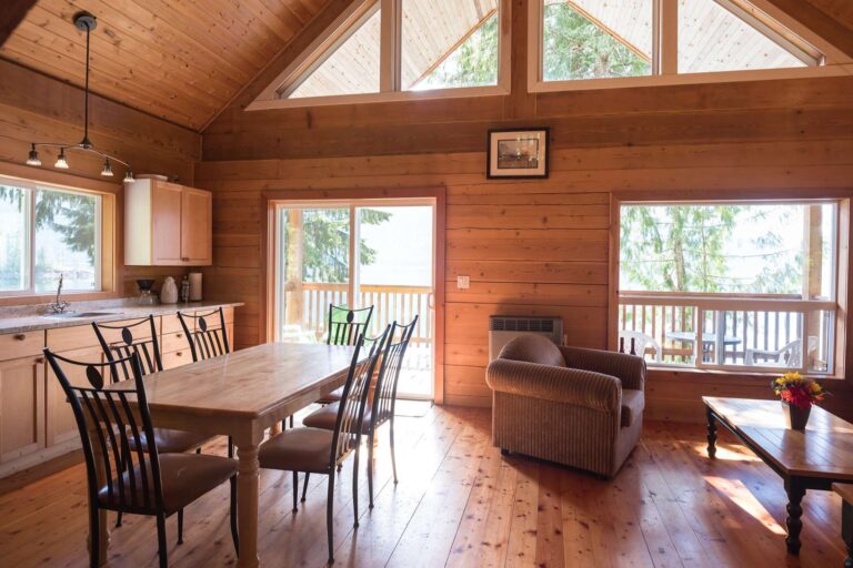 klahoose wilderness resort 2 bed cabin interior