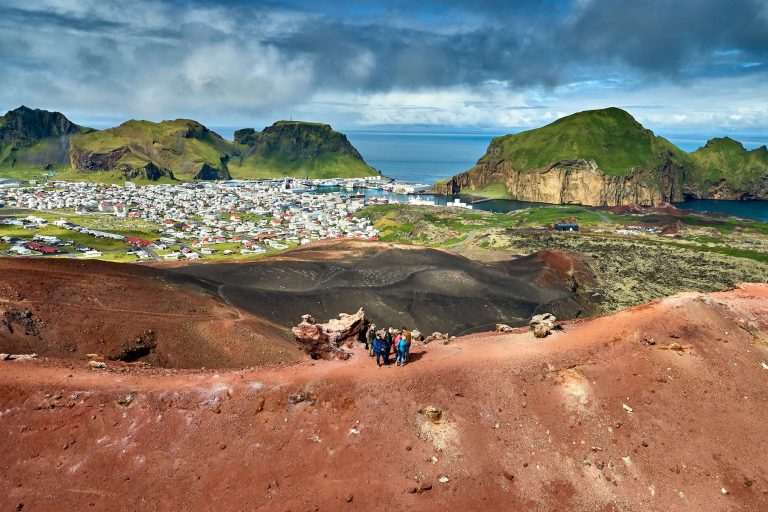 iceland westman islands view from eldfell crater heimaey rth