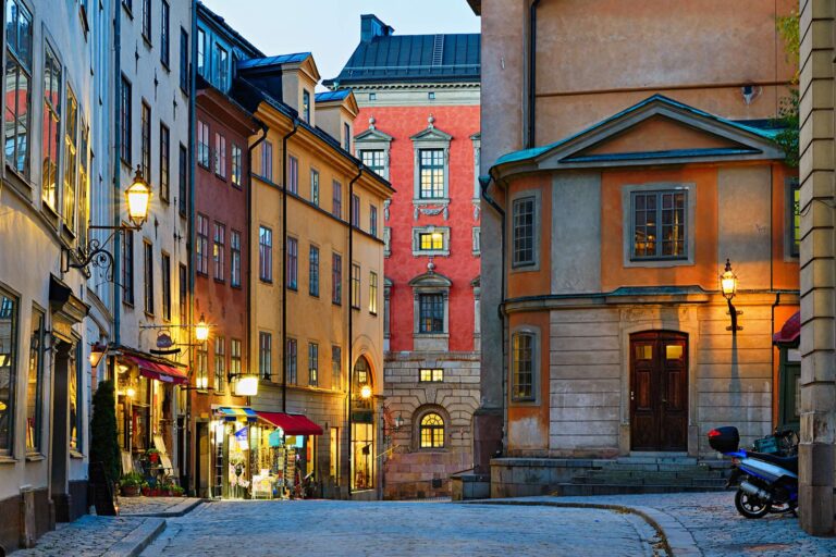 sweden stockholm gamla stan cobbled street astk