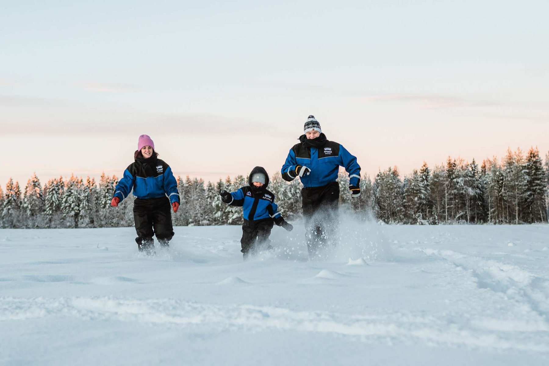 finnish lapland family fun in the snow at apukka