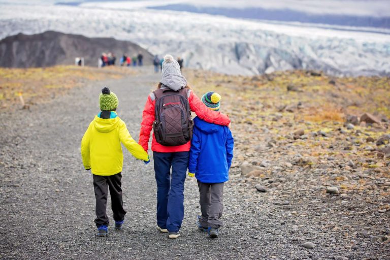 south east iceland family walking in skaftafell national park istk